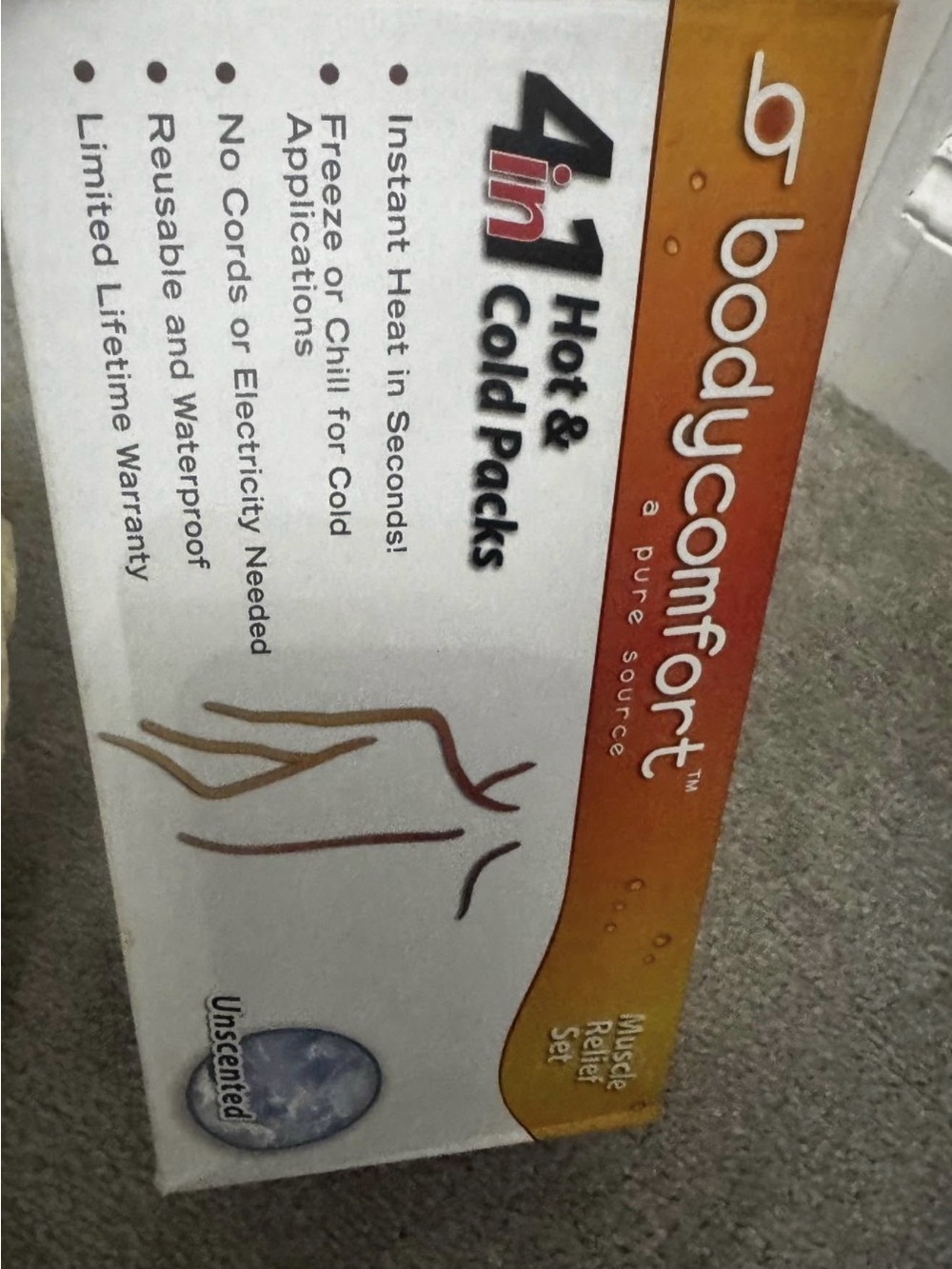 4-in-1 Hot & Cold Packs - White & Orange Muscle Relief Set